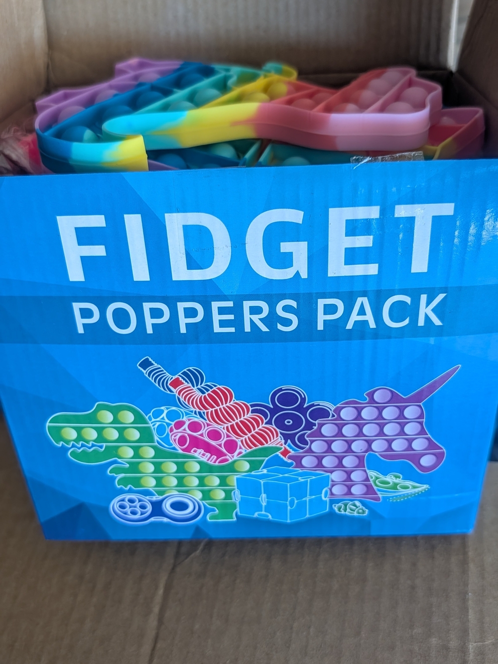 Fidget Poppers Pack - Rainbow Silicone Pop It Set
